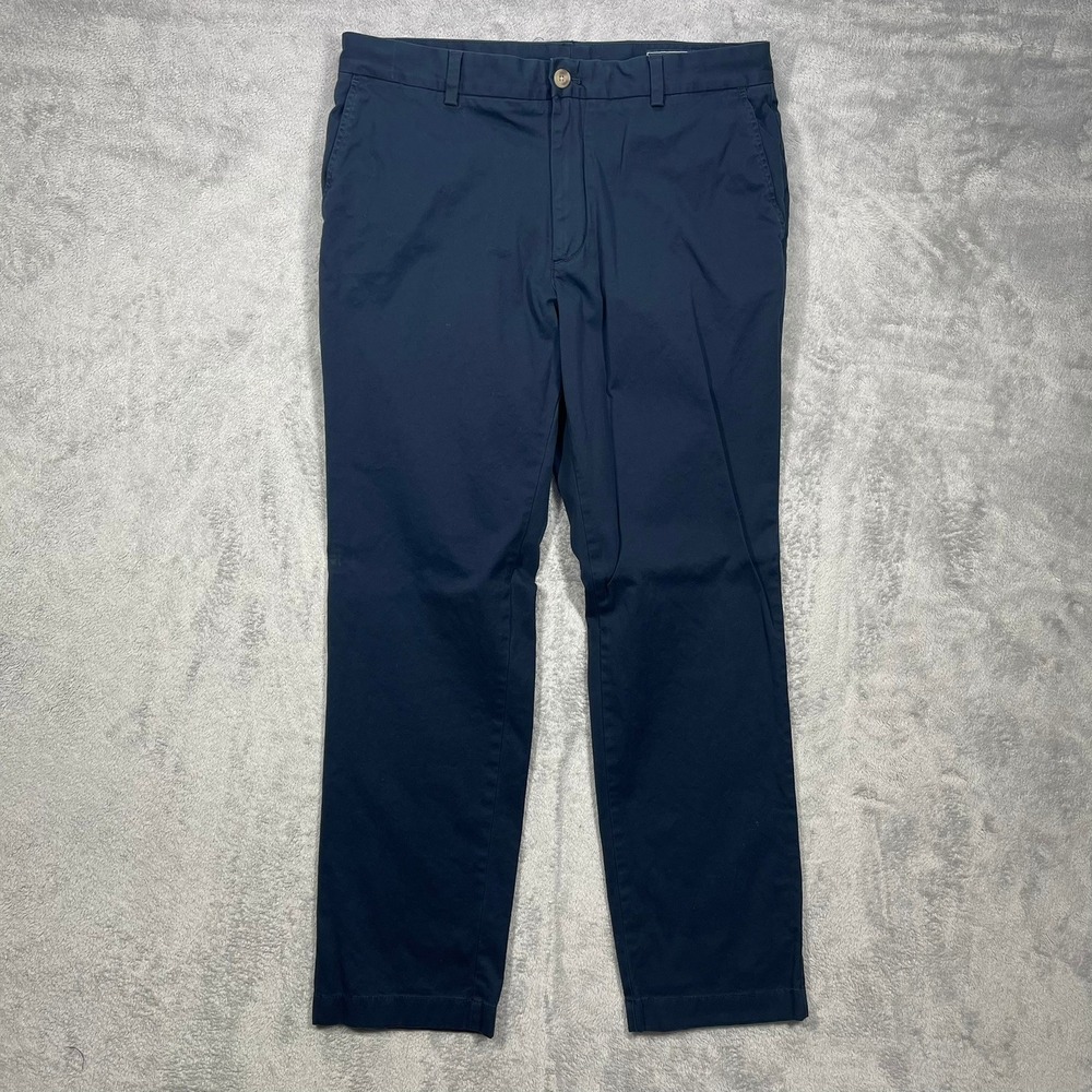 Vineyard Vines Breaker Pant Mens 35x32 Navy Blue Stretch Chino